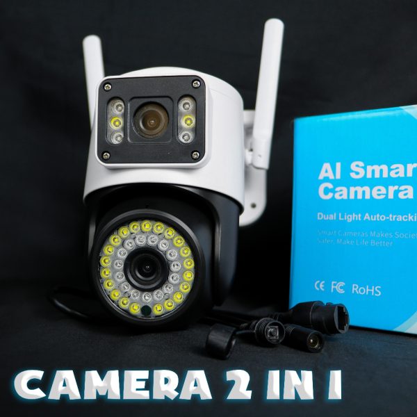 Camera Yoosee 2 mắt, 16 Led - Xem cùng lúc 2 góc 360 độ - Hiện đại nhất Yoosee