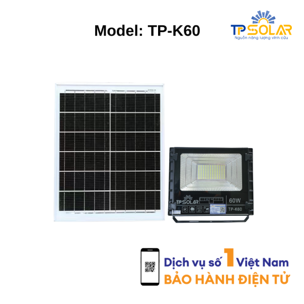 [60W] ĐÈN PHA NĂNG LƯỢNG MẶT TRỜI BẢN NÂNG CẤP TP SOLAR TP-K60 MỚI NHẤT