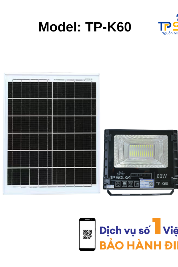 [60W] ĐÈN PHA NĂNG LƯỢNG MẶT TRỜI BẢN NÂNG CẤP TP SOLAR TP-K60 MỚI NHẤT