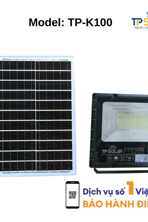 [100W] ĐÈN PHA NĂNG LƯỢNG MẶT TRỜI BẢN NÂNG CẤP TP SOLAR TP-K100 MỚI NHẤT