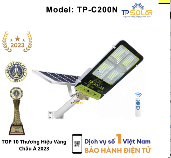 Đèn bàn chải năng lượng mặt trời TP Solar công suất 200W